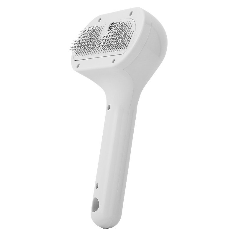 Self-cleaning pet grooming comb for cats and dogs