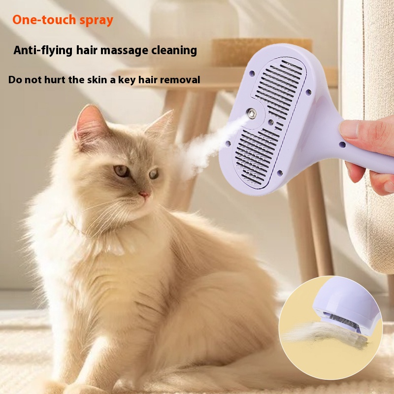Pet grooming comb used on a cat
