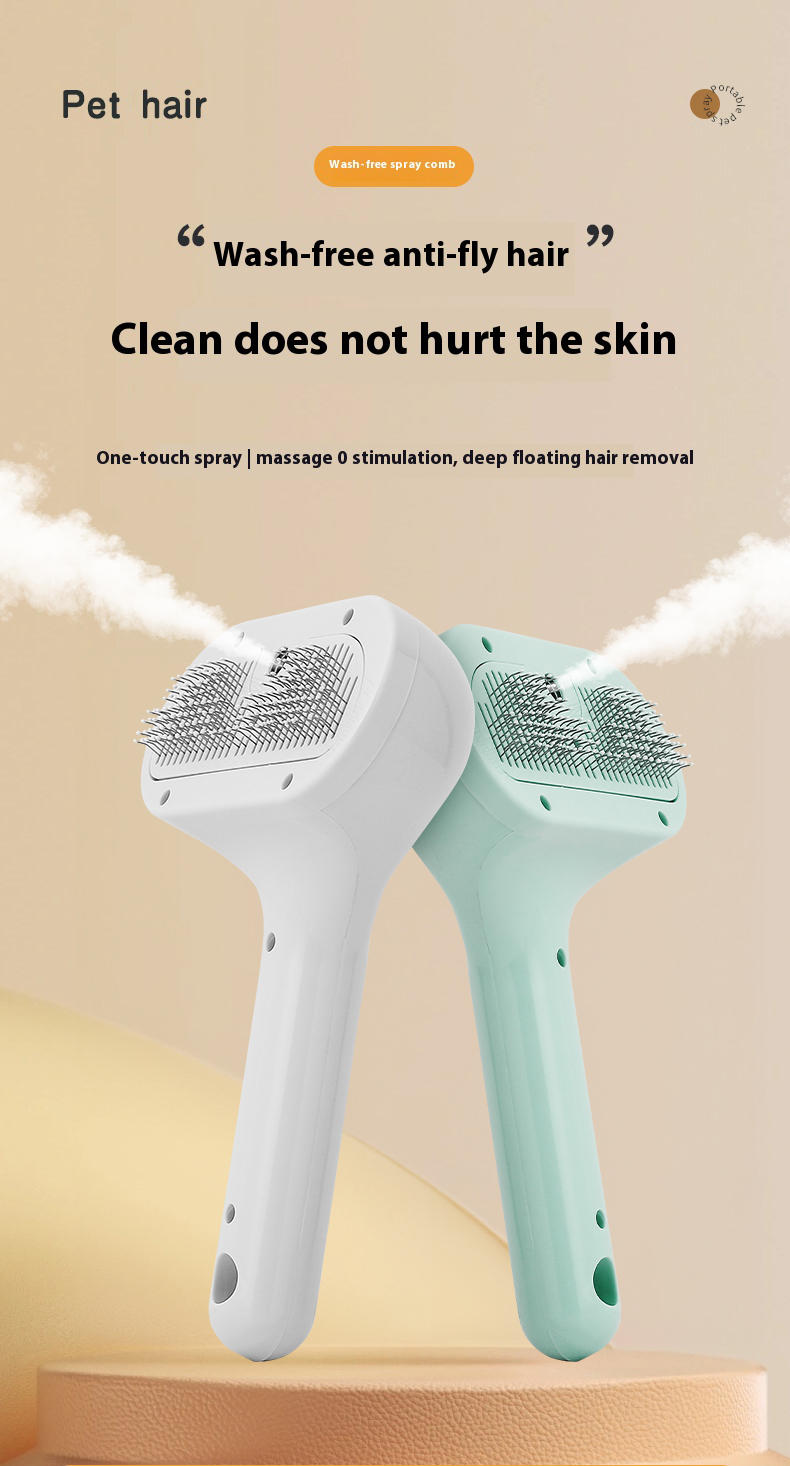 One-click hair release button on the pet grooming comb
